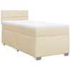 Cama Individual | Cama Para Adultos | Cama Box Spring Con Colchón Tela Color Crema 80x200 Cm Cfw4252272