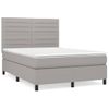 Cama Doble | Cama Para Adultos | Cama Box Spring Con Colchón Tela Gris Claro 140x190 Cm Cfw4168442