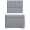 Cama Individual | Cama Para Adultos | Cama Box Spring Con Colchón Tela Gris Claro 80x200 Cm Cfw1077057