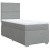 Cama Individual | Cama Para Adultos | Cama Box Spring Con Colchón Tela Gris Claro 80x200 Cm Cfw2141780