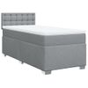 Cama Individual | Cama Para Adultos | Cama Box Spring Con Colchón Tela Gris Claro 80x200 Cm Cfw2944920