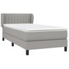 Cama Individual | Cama Para Adultos | Cama Box Spring Con Colchón Tela Gris Claro 90x190 Cm Cfw3936302