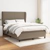 Cama Doble | Cama Para Adultos | Cama Box Spring Con Colchón Tela Gris Taupe 140x190 Cm Cfw3732683