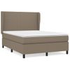 Cama Doble | Cama Para Adultos | Cama Box Spring Con Colchón Tela Gris Taupe 140x190 Cm Cfw3732683