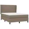 Cama Doble | Cama Para Adultos | Cama Box Spring Con Colchón Tela Gris Taupe 140x190 Cm Cfw3732683