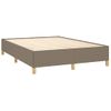 Cama Doble | Cama Para Adultos | Cama Box Spring Con Colchón Tela Gris Taupe 140x190 Cm Cfw8329312