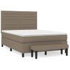 Cama Doble | Cama Para Adultos | Cama Box Spring Con Colchón Tela Gris Taupe 140x190 Cm Cfw8075269