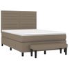 Cama Doble | Cama Para Adultos | Cama Box Spring Con Colchón Tela Gris Taupe 140x190 Cm Cfw8075269