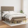 Cama Doble | Cama Para Adultos | Cama Box Spring Con Colchón Tela Gris Taupe 140x190 Cm Cfw6983132