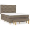 Cama Doble | Cama Para Adultos | Cama Box Spring Con Colchón Tela Gris Taupe 140x190 Cm Cfw6983132