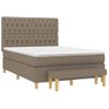 Cama Doble | Cama Para Adultos | Cama Box Spring Con Colchón Tela Gris Taupe 140x190 Cm Cfw6983132