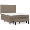 Cama Doble | Cama Para Adultos | Cama Box Spring Con Colchón Tela Gris Taupe 140x190 Cm Cfw3671901