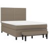 Cama Doble | Cama Para Adultos | Cama Box Spring Con Colchón Tela Gris Taupe 140x190 Cm Cfw3671901