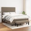 Cama Doble | Cama Para Adultos | Cama Box Spring Con Colchón Tela Gris Taupe 140x190 Cm Cfw5132444