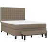 Cama Doble | Cama Para Adultos | Cama Box Spring Con Colchón Tela Gris Taupe 140x190 Cm Cfw5132444