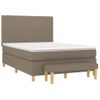 Cama Doble | Cama Para Adultos | Cama Box Spring Con Colchón Tela Gris Taupe 140x190 Cm Cfw4927096