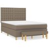 Cama Doble | Cama Para Adultos | Cama Box Spring Con Colchón Tela Gris Taupe 140x190 Cm Cfw5432738