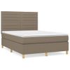 Cama Doble | Cama Para Adultos | Cama Box Spring Con Colchón Tela Gris Taupe 140x190 Cm Cfw1952731