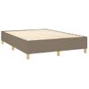 Cama Doble | Cama Para Adultos | Cama Box Spring Con Colchón Tela Gris Taupe 140x190 Cm Cfw1952731