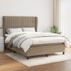 Cama Doble | Cama Para Adultos | Cama Box Spring Con Colchón Tela Gris Taupe 140x190 Cm Cfw4857058