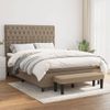 Cama Doble | Cama Para Adultos | Cama Box Spring Con Colchón Tela Gris Taupe 140x190 Cm Cfw3344142