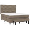 Cama Doble | Cama Para Adultos | Cama Box Spring Con Colchón Tela Gris Taupe 140x190 Cm Cfw3344142