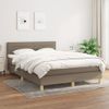 Cama Doble | Cama Para Adultos | Cama Box Spring Con Colchón Tela Gris Taupe 140x190 Cm Cfw8854504