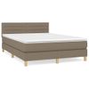 Cama Doble | Cama Para Adultos | Cama Box Spring Con Colchón Tela Gris Taupe 140x190 Cm Cfw8854504