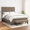 Cama Doble | Cama Para Adultos | Cama Box Spring Con Colchón Tela Gris Taupe 140x190 Cm Cfw7419659