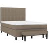 Cama Doble | Cama Para Adultos | Cama Box Spring Con Colchón Tela Gris Taupe 140x190 Cm Cfw7419659