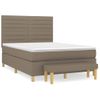 Cama Doble | Cama Para Adultos | Cama Box Spring Con Colchón Tela Gris Taupe 140x190 Cm Cfw4287752