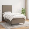 Cama Individual | Cama Para Adultos | Cama Box Spring Con Colchón Tela Gris Taupe 90x190 Cm Cfw8313174