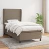 Cama Individual | Cama Para Adultos | Cama Box Spring Con Colchón Tela Gris Taupe 90x190 Cm Cfw5294904