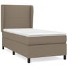 Cama Individual | Cama Para Adultos | Cama Box Spring Con Colchón Tela Gris Taupe 90x190 Cm Cfw5294904