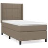 Cama Individual | Cama Para Adultos | Cama Box Spring Con Colchón Tela Gris Taupe 90x190 Cm Cfw3201456