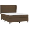 Cama Doble | Cama Para Adultos | Cama Box Spring Con Colchón Tela Marrón Oscuro 140x190 Cm Cfw1656700