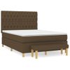 Cama Doble | Cama Para Adultos | Cama Box Spring Con Colchón Tela Marrón Oscuro 140x190 Cm Cfw3573545