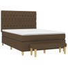 Cama Doble | Cama Para Adultos | Cama Box Spring Con Colchón Tela Marrón Oscuro 140x190 Cm Cfw3573545