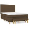 Cama Doble | Cama Para Adultos | Cama Box Spring Con Colchón Tela Marrón Oscuro 140x190 Cm Cfw5670733