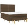 Cama Doble | Cama Para Adultos | Cama Box Spring Con Colchón Tela Marrón Oscuro 140x190 Cm Cfw7585528