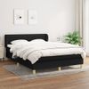 Cama Doble | Cama Para Adultos | Cama Box Spring Con Colchón Tela Negro 140x190 Cm Cfw6352798