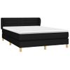 Cama Doble | Cama Para Adultos | Cama Box Spring Con Colchón Tela Negro 140x190 Cm Cfw6352798