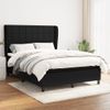 Cama Doble | Cama Para Adultos | Cama Box Spring Con Colchón Tela Negro 140x190 Cm Cfw8880618