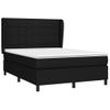 Cama Doble | Cama Para Adultos | Cama Box Spring Con Colchón Tela Negro 140x190 Cm Cfw8880618