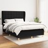 Cama Doble | Cama Para Adultos | Cama Box Spring Con Colchón Tela Negro 140x190 Cm Cfw1022564