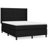 Cama Doble | Cama Para Adultos | Cama Box Spring Con Colchón Tela Negro 140x190 Cm Cfw3552742