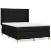 Cama Doble | Cama Para Adultos | Cama Box Spring Con Colchón Tela Negro 140x190 Cm Cfw9117389