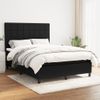 Cama Doble | Cama Para Adultos | Cama Box Spring Con Colchón Tela Negro 140x190 Cm Cfw5661806