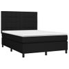 Cama Doble | Cama Para Adultos | Cama Box Spring Con Colchón Tela Negro 140x190 Cm Cfw5661806