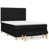 Cama Doble | Cama Para Adultos | Cama Box Spring Con Colchón Tela Negro 140x190 Cm Cfw9055513